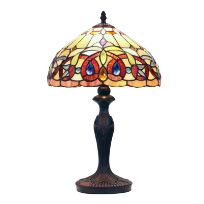 Chloelighting Serenity Tiffany-style Dark Bronze 1 Light Table Lamp 12" Shade
