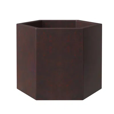 Leisuremod Thicket Series Poly Stone Planter In Brown 11 High In Brown