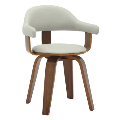 Leisuremod Modern Wooden Dining Chair, Walnut Color Frame In Grey In Gray