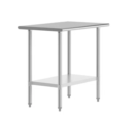 Flash Furniture 24x36 Portable Prep And Work Table With Top Shelf And Adjustable Undershelf In Silver