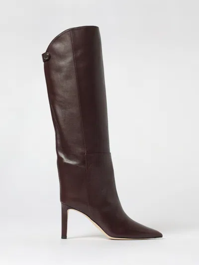 Jimmy Choo Alizze Ks 85 Boot In Deep Merlotleather In Burgundy