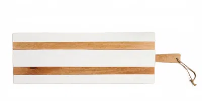 Mudpie Long Serving Board - Charcuterie Board In Brown/white In Brown