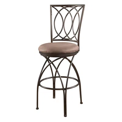 Powell Big And Tall Metal Crossed Legs Bar Stool In Brown