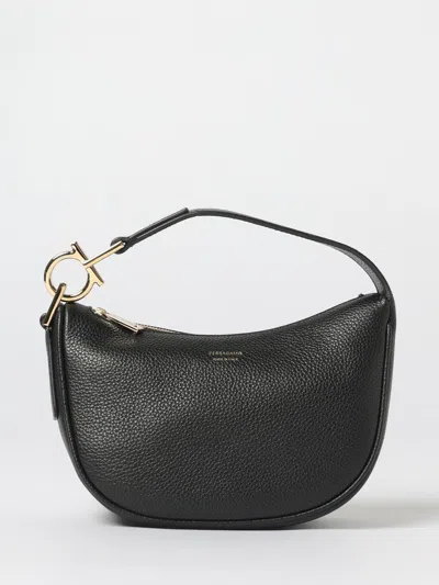 Ferragamo North-south Mini Hobo Bag In Black