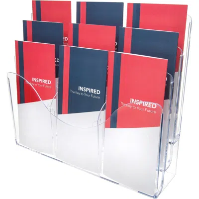 Deflecto Three Tier Document Organizer With Dividers - 9 Compartment(s) - 6 Divider(s) - 3 Tier(s) - In Transparent