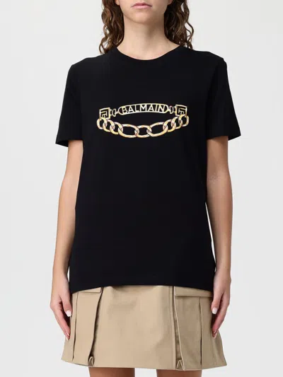 Balmain Organic Cotton T-shirt In Black