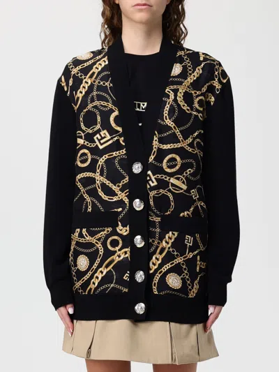 Balmain Mid-length Oversized Sweater In Black