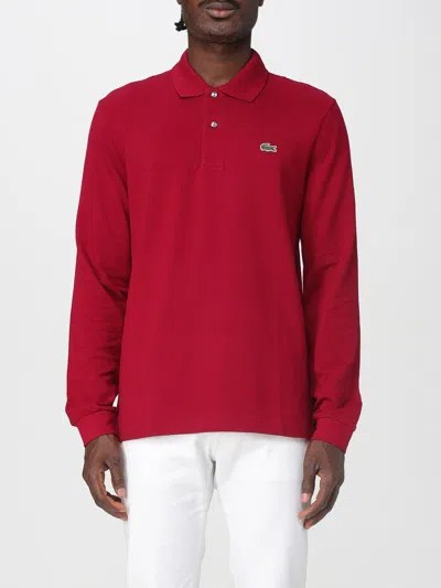Lacoste Polo Manica Lunga In Burgundy