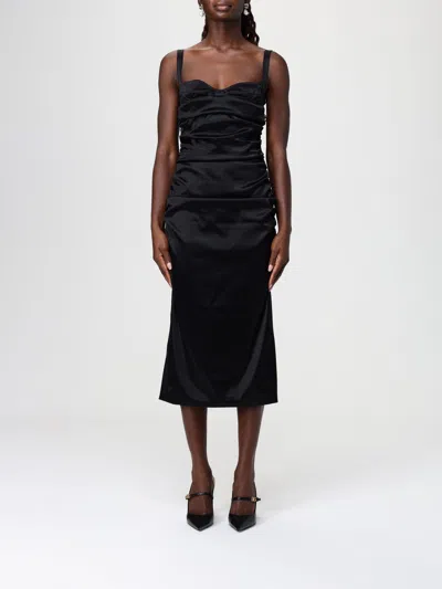 Dolce & Gabbana Abito In Raso Stretch Nero  Donna In Black
