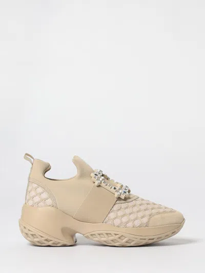 Roger Vivier Viv Run Strass Buckle Chunky Sneakers In Brown