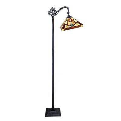 Chloelighting Vincent Tiffany-style Blackish Bronze 1-light Mission Reading Floor Lamp 11" Shade