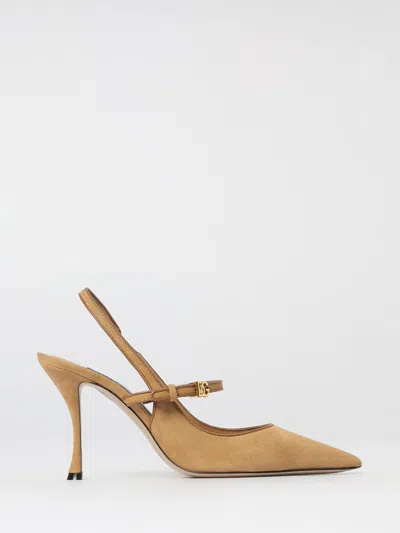 Dolce & Gabbana Suede And Nappa Leather Slingback In Nude