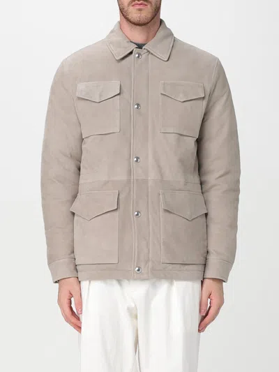 Eleventy Structured Military-inspired Jacket With Suede-like Texture In Neutral