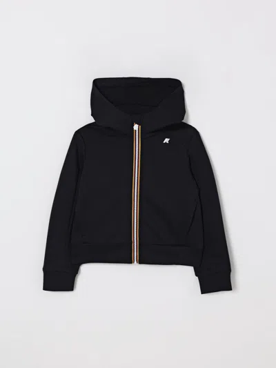 K-way Logo-patch Zip-up Hoodie In Black