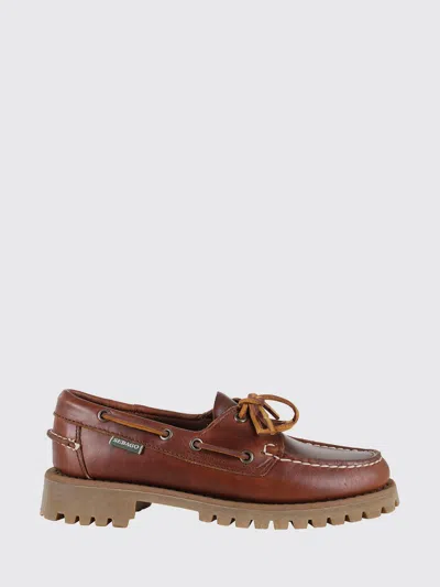 Sebago Ranger Waxy Leather Moccasins In Brown