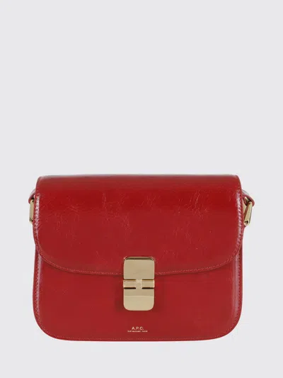Apc A.p.c. Compact Grace Cross-body Bag With Magnetic Flap Closure In Red