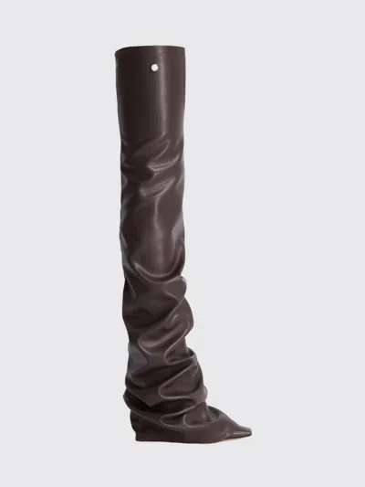 Attico Robin Otk High Heels Boots In Brown Leather