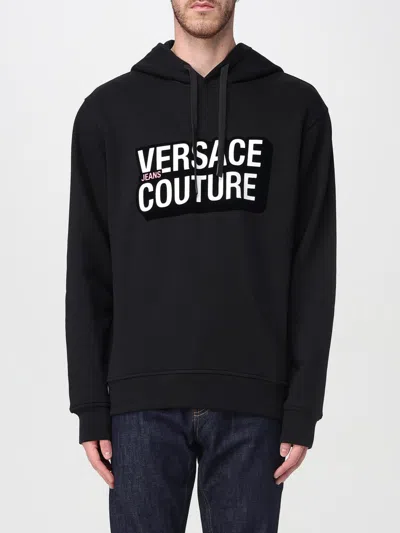 Versace Jeans Couture Logo-lettering Hoodie In Black