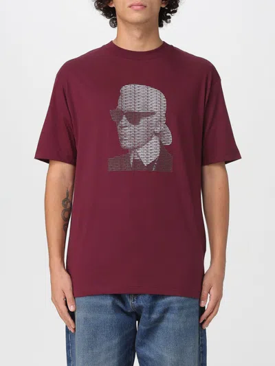Karl Lagerfeld T-shirt  Men Color Burgundy In Burgundy