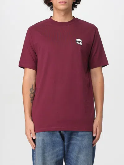 Karl Lagerfeld T-shirt  Men Color Burgundy In Burgundy