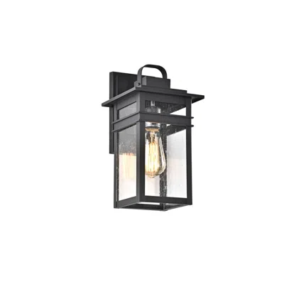 Chloelighting Brian Transitional 1 Light Textured Black Outdoor Wall Sconce 13" Height