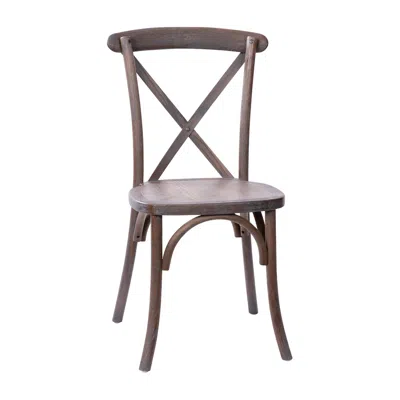 Flash Furniture Gray Wash Dark Driftwood X-back Chair In Brown