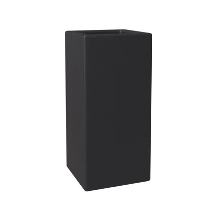Leisuremod Terra Series Poly Stone Planter In Black 7.9" X 7.9" 19.7" High In Black