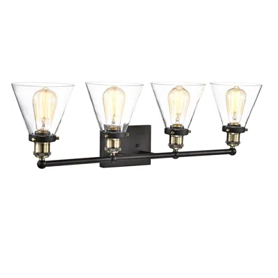 Chloelighting Bonnie Contemporary 4 Light Rubbed Bronze Bath Vanity Fixture 32" Width