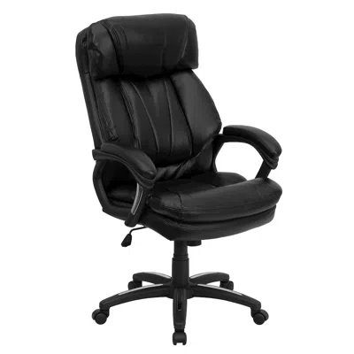 Flash Furniture High Back Black Executive Swivel Office Chair With Plush Headrest In Black