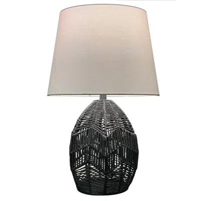 Dainolite 1 Light Table Lamp In Black W/ Beige Shade In Neutral