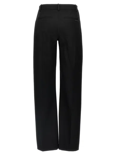 Alexander Wang Arched Leg Wool Pants With Tailored Silhouette In Black