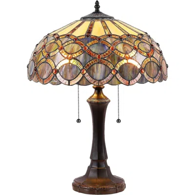 Chloelighting Prisma Tiffany-style 2 Light Table Lamp 16" Shade