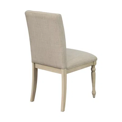 Martha Stewart Upholstered Dining Chair With Turned Wood Legs Set Of 2 In Neutral
