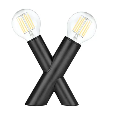 Dainolite 2 Light Table Lamp In Matte Black In Black