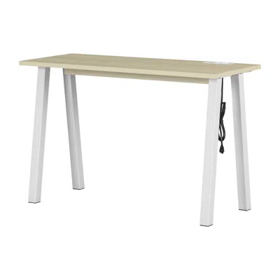 South Shore Furniture Milestone Computer Desk, Bleached Oak And White In Neutral