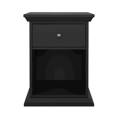Tvilum North Nightstand 1 Drawer And Open Storage, Matte Black