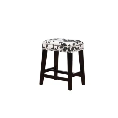 Linon Walt Black Cow Print Counter Stool In Multi