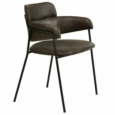 Leisuremod Axis Collection Modern Dining Chair In Charcoal In Black