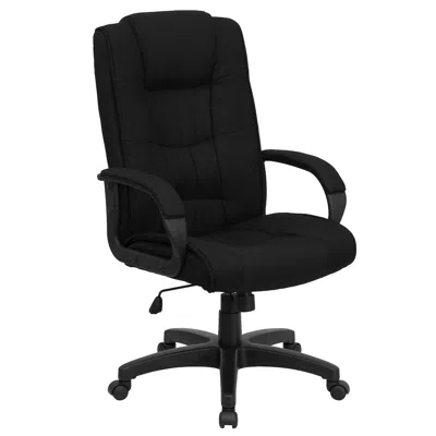 Flash Furniture High Back Black Fabric Executive Swivel Office Chair With Arms In Black