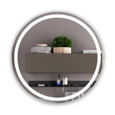 Chloelighting Luminosity Back Lit Round Touchscreen Led Mirror 3 Color Temperatures 3000k-6000k 24" Wide