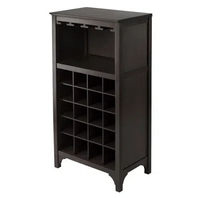Winsome Wood Ancona Modular Wine Cabinet With Glass Rack & 20-bottle
