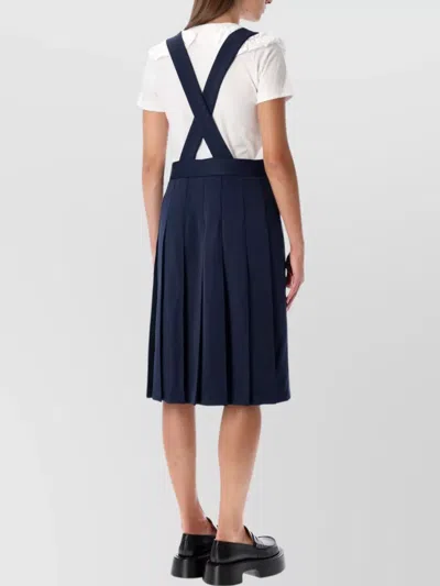 Comme Des Garçons Contemporary Midi Suspender Dress In Blue