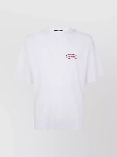 Jacquemus Crew Neck Short Sleeve Fitted T-shirt In White