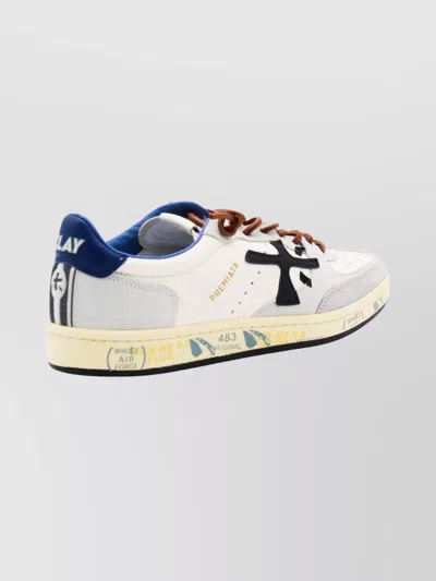 Premiata Low Top Sneakers With Round Toe And Stitching In Multi