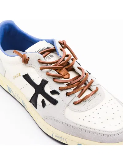 Premiata Low Top Sneakers With Round Toe And Stitching In Multi