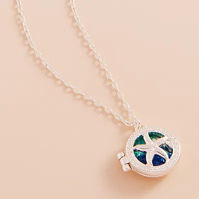 Fashnzfab Enamel Starfish Locket Pendant Necklace In Gold