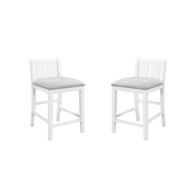 Lilola Home Graham Set Of 2 White Finish Upholstered Seat Counter Height Chair In White