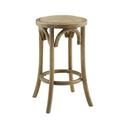 Linon Rae Rattan Seat Backless Counter Stool In Brown