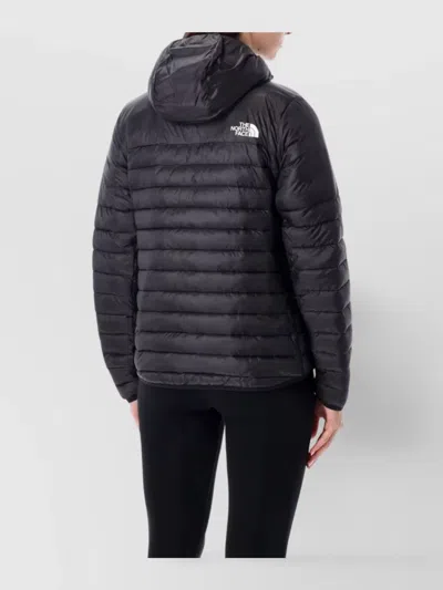 The North Face Quilted Hooded Jacket Long Sleeves In Black