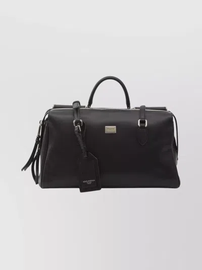 Dolce & Gabbana Calf Leather Shoulder Bag Vittoria Model In Black